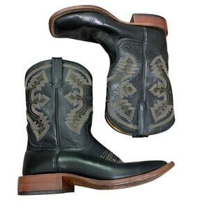 Horsepower Men’s Cowboy Boots – Model 1026 | Black Leather Square Toe | Size 8.5